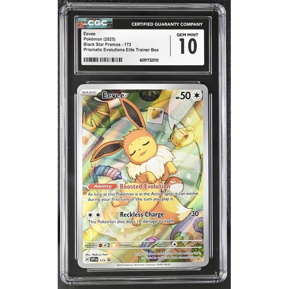 2025 Pokemon Black Star Promos Prismatic Evolutions ETB Eevee #173 Holo CGC 10
