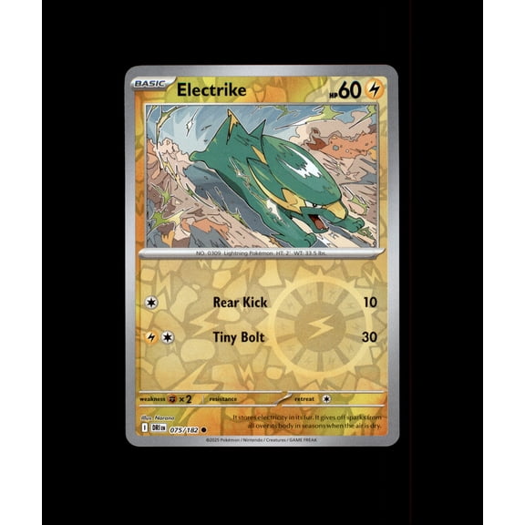 2025 Pokemon Destined Rivals Electrike Reverse Holo 75/182 English Trading Card