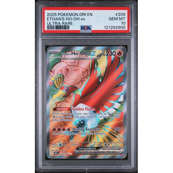 2025 Pokemon Destined Rivals Ultra Rare Ethan's Ho-Oh Ex #209 PSA 10