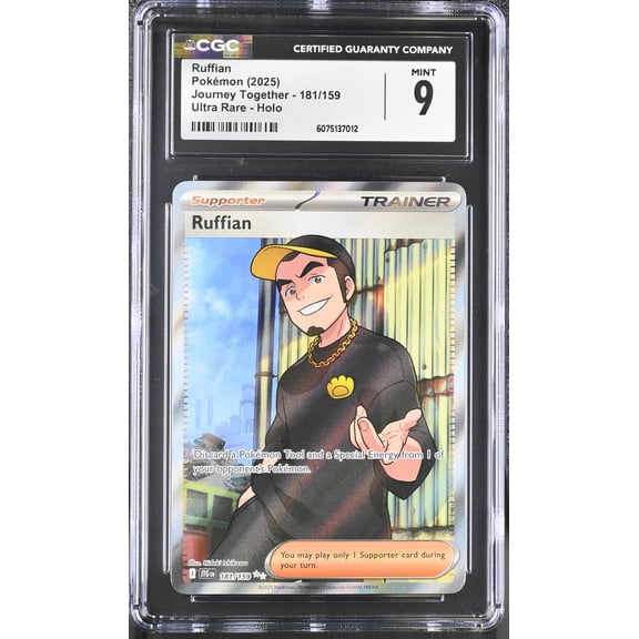 Graded 9 CGC 2025 Pokemon Journey Together Ruffian Ultra Rare Holo #181/159 English