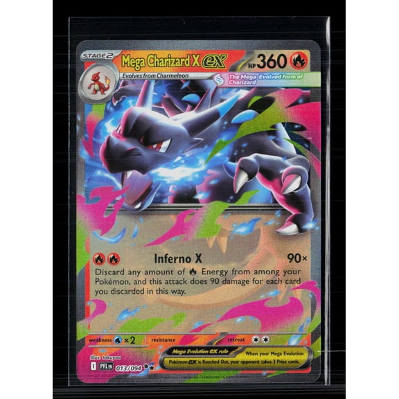 2025 Pokemon Mega Evolution Phantasmal Flames Mega Charizard X EX Holo Double Rare Trading Card #13/94