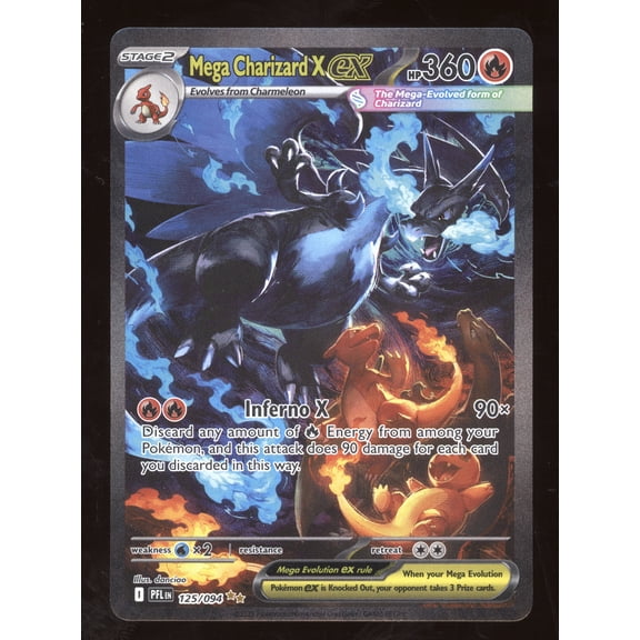 2025 Pokemon Mega Evolution Phantasmal Flames Mega Charizard X ex Secret Rare #125/094
