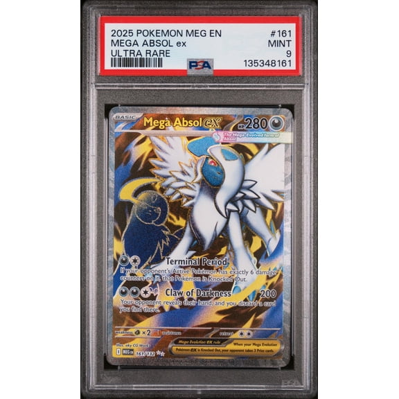 2025 Pokemon Mega Evolution Ultra Rare Mega Absol Ex #161 PSA 9