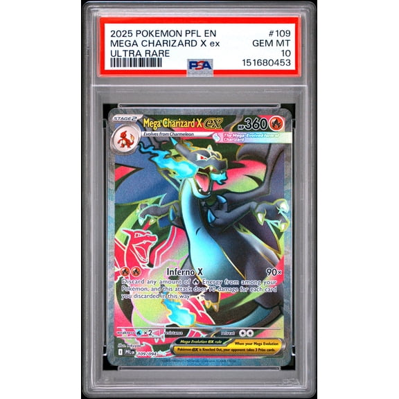 2025 Pokemon PFL EN-Phantasmal Flames Mega Charizard X EX Ultra Rare PSA 10 #109