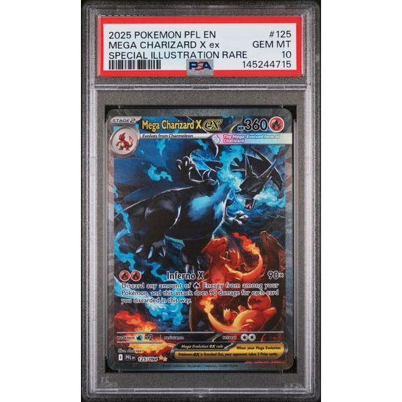 2025 Pokemon Phantasmal Flames Mega Charizard X EX Special Illustration Rare PSA 10 #125