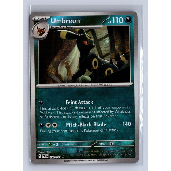 2025 Pokemon Prismatic Evolutions Poke Ball Umbreon Holo Rare 059/131 English