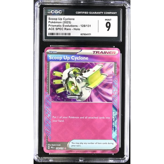 2025 Pokemon Prismatic Evolutions Scoop Up Cyclone Holo ACE SPEC Rare Ace Spec Rare CGC 9 #128/131