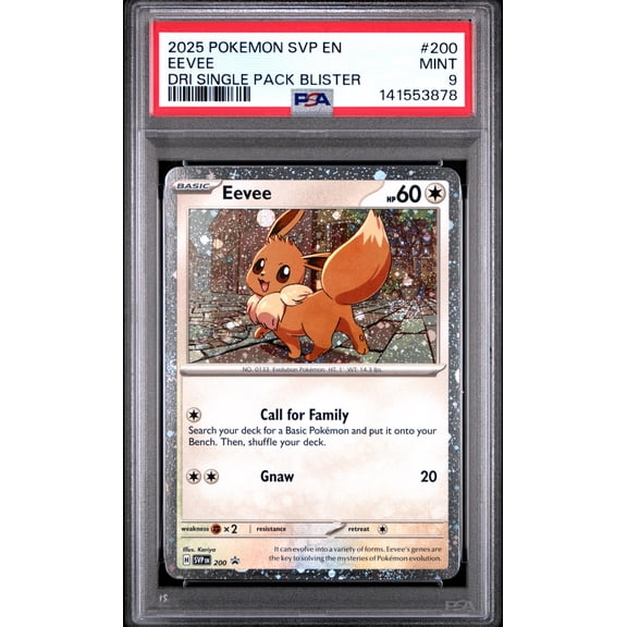 2025 Pokemon SVP EN-SV Black Star Promo Eevee Dri Single Pack Blister PSA 9 #200