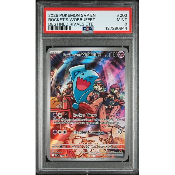 2025 Pokemon SVP EN-SV Black Star Promo Rocket's Wobbuffet Destined Rivals Etb PSA 9 #203