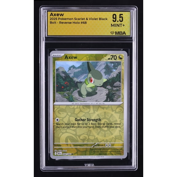 2025 Pokemon Scarlet & Violet Black Bolt Axew Reverse Holo MBA 9.5 #68
