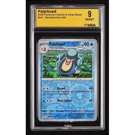 2025 Pokemon Scarlet & Violet Black Bolt Palpitoad Reverse Holo MBA 9 #20