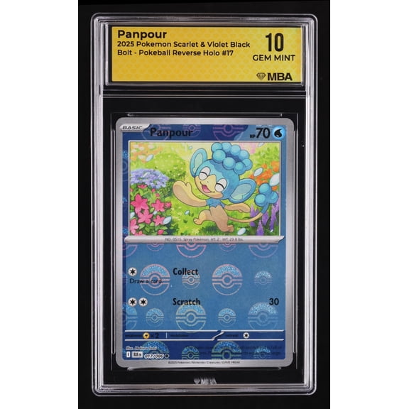 2025 Pokemon Scarlet & Violet Black Bolt Panpour Reverse Holo MBA 10 #17