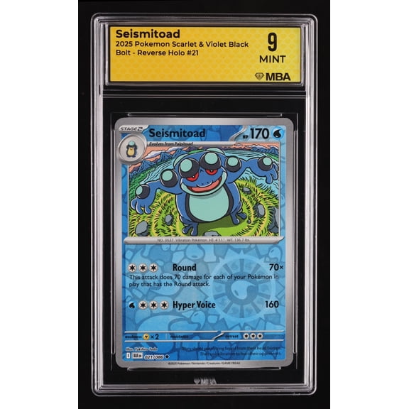 2025 Pokemon Scarlet & Violet Black Bolt Seismitoad Reverse Holo MBA 9 #21