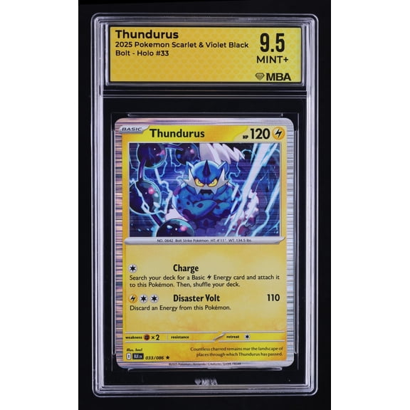 2025 Pokemon Scarlet & Violet Black Bolt Thundurus Holo MBA 9.5 #33