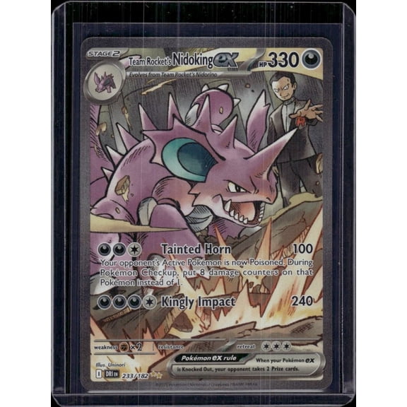 2025 Pokemon Scarlet & Violet Destined Rivals Team Rocket Nidoking EX SAR #233/182 Secret Rare Holo