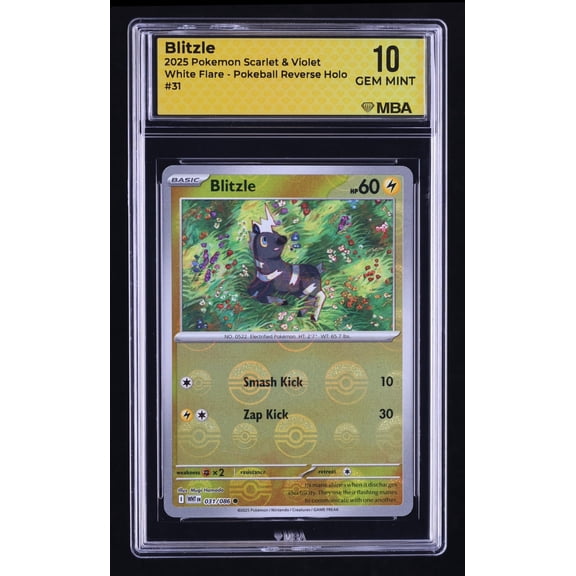 2025 Pokemon Scarlet & Violet White Flare Blitzle Reverse Holo MBA 10 #31