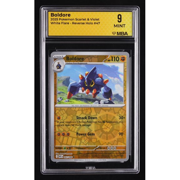 2025 Pokemon Scarlet & Violet White Flare Boldore Reverse Holo MBA 9 #47