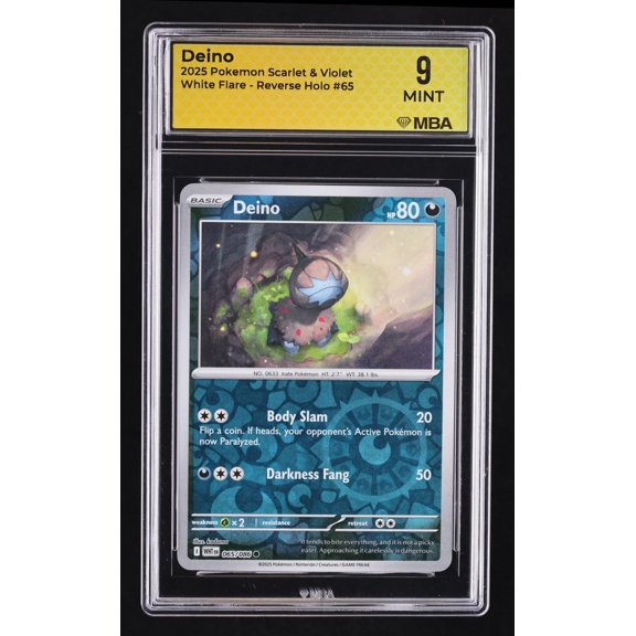 2025 Pokemon Scarlet & Violet White Flare Deino Reverse Holo MBA 9 #65