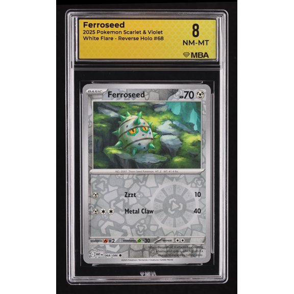 2025 Pokemon Scarlet & Violet White Flare Ferroseed Reverse Holo MBA 8 #68