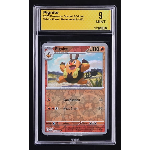 2025 Pokemon Scarlet & Violet White Flare Pignite Reverse Holo MBA 9 #12