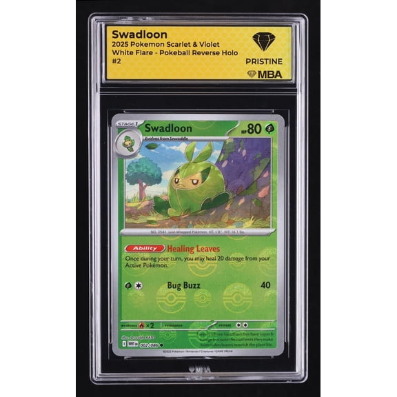 Graded 10 MBA 2025 Pokemon Scarlet & Violet White Flare Swadloon Reverse Holo #2