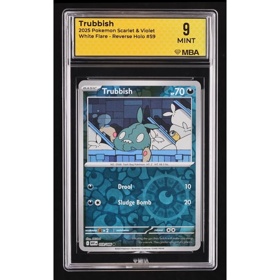 2025 Pokemon Scarlet & Violet White Flare Trubbish Reverse Holo MBA 9 #59