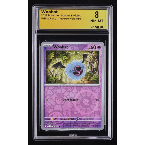 2025 Pokemon Scarlet & Violet White Flare Woobat Reverse Holo MBA 8 #36