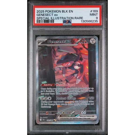 2025 Pokemon Scarlet and Violet Black Bolt Special Illustration Rare Genesect Ex #169 PSA 9
