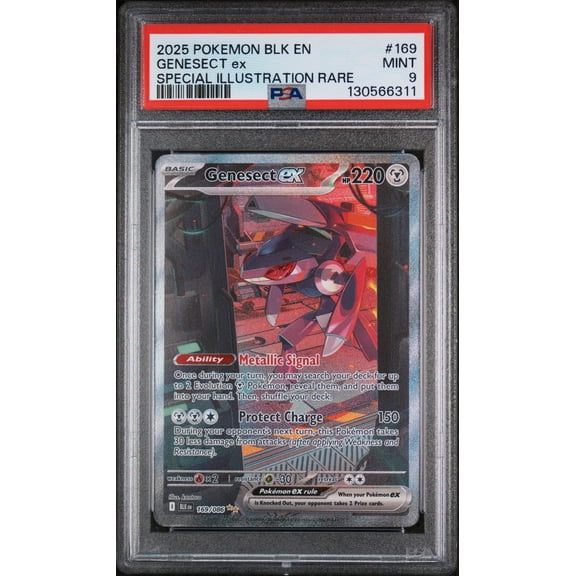 2025 Pokemon Scarlet and Violet Black Bolt Special Illustration Rare Genesect Ex #169 PSA 9