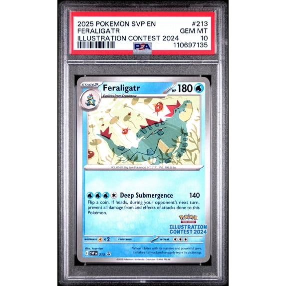 2025 Pokemon Scarlet and Violet Black Star Promo Illustration Contest '24 Winner Feraligatr #213 PSA 10