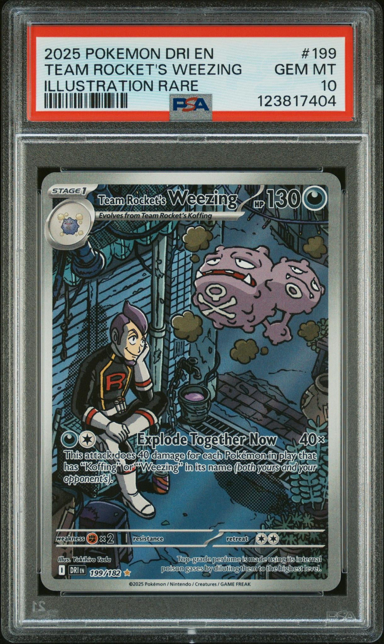 2025 Pokemon Scarlet and Violet Destined Rivals Illustration Rare Team  Rocket's Weezing #199 PSA 10 - Walmart.com