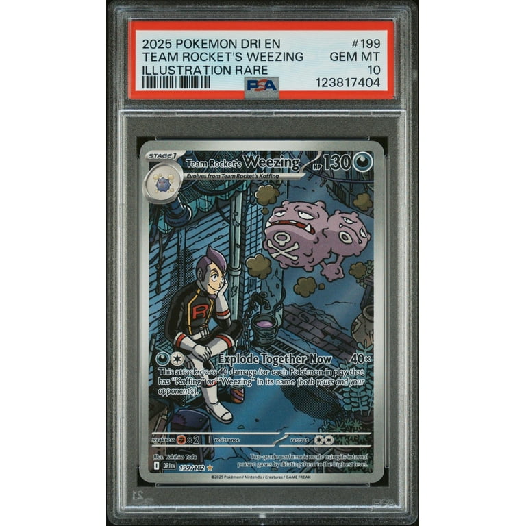 2025 Pokemon Scarlet and Violet Destined Rivals Illustration Rare Team Rocket's Weezing #199 PSA 10 - Walmart.com 2025 Pokemon Scarlet and Violet Destined Rivals Illustration Rare Team Rocket's Weezing #199 PSA 10 - Walmart.com