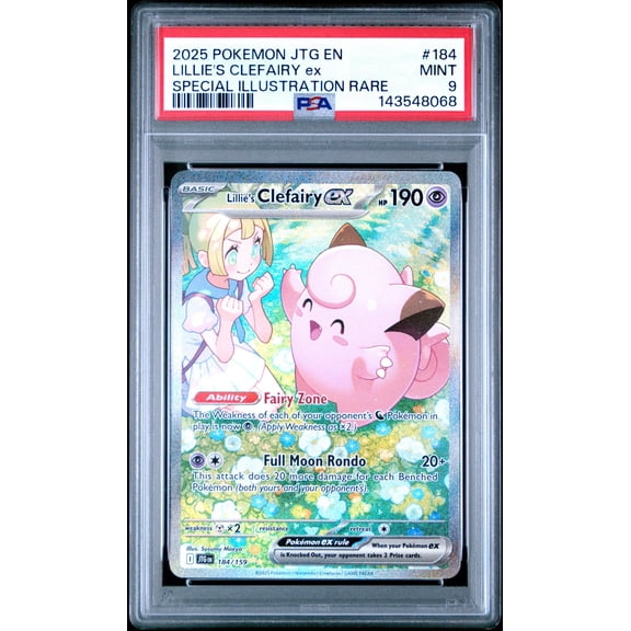 2025 Pokemon Scarlet and Violet Journey Together Special Illustration Rare Lillie's Clefairy Ex #184 PSA 9