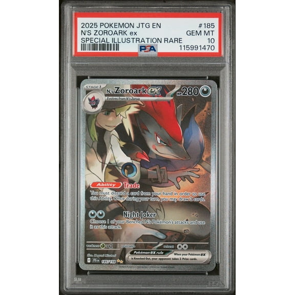 2025 Pokemon Scarlet and Violet Journey Together Special Illustration Rare N's Zoroark Ex #185 PSA 10