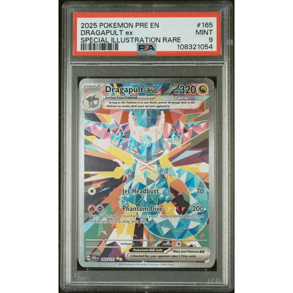 2025 Pokemon Scarlet and Violet Prismatic Evolutions Special Illustration Rare Dragapult Ex #165 PSA 9