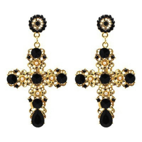 2025 Pop Vintage Baroque Cross Personality Exaggerated Fashion Earrings For Women Fashion Earring Birthday Party Jewelry Gifts