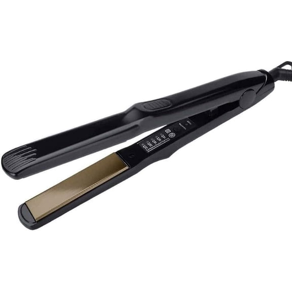 2025 Portable Ceramic Hair Straightener - 2-in-1 Flat Iron & Corrugated Curler with Adjustable Temperature Control(Black)