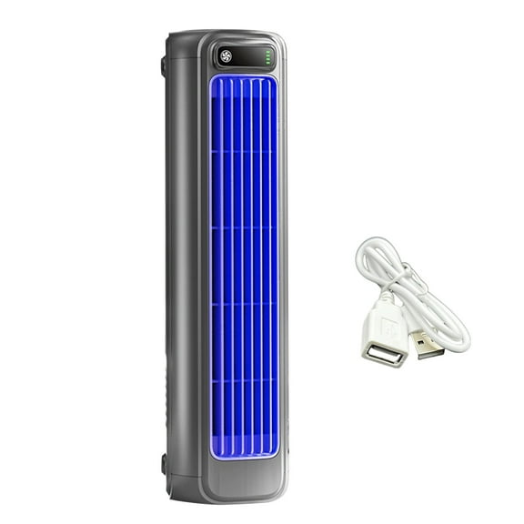 2025 Portable Wind Tower Fan Vaneless Kitchen Cooling Turbine Silent Desk Fan with Rechargeable Battery, Adjustable Speed, Low Noise, Compact Design