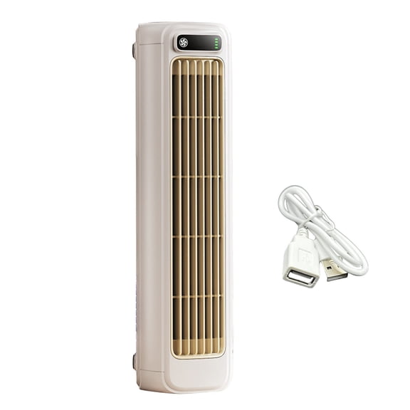 2025 Portable Wind Tower Fan Vaneless Kitchen Cooling Turbine Silent Desk Fan with Rechargeable Battery, Adjustable Speed, Low Noise, Compact Design