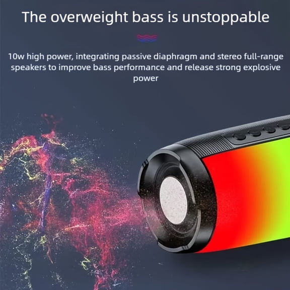 2025 Portable Wireless Outdoor Subwoofer with Charging & AUX Cables | Vivid Sound, Shock-Resistant & Durable | Compact Rugged Speaker for Sports, Music & Parties