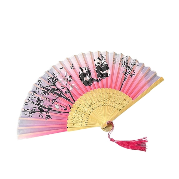 2025 Folding Hand Fans - Chinese Style Bamboo Dance Fans for Line Dancing, Popping & Clap Dancing - Large Decorative Handheld Fans for Women, Men, Weddings & Parties