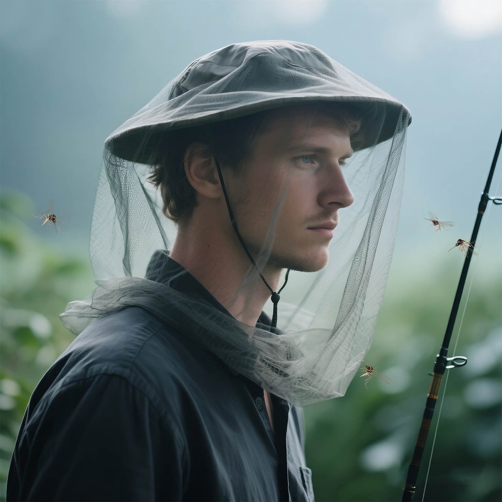 2025 Premium Mosquito Head Net Mesh,1 Pack Head Net for Fly & Bug ...