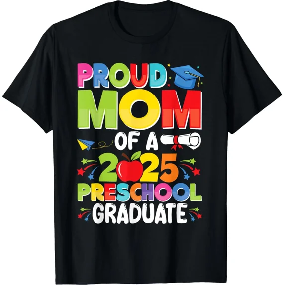 2025 Preschool Pre-K Graduate Graduation T-Shirt For Unisex S-4XL