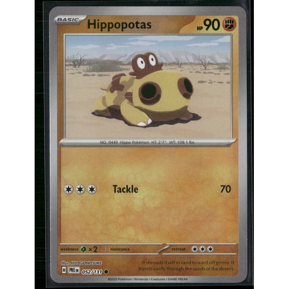 2025 Prismatic Evolutions Hippopotas Pokeball Poke Ball Pattern #52/131