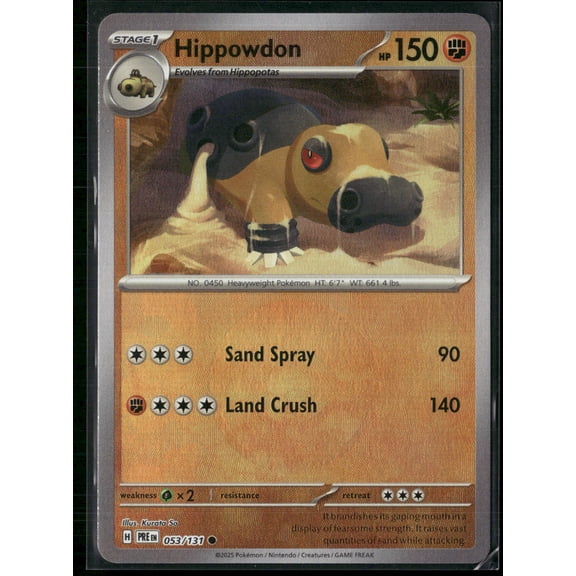 2025 Prismatic Evolutions Hippowdon Pokeball Poke Ball Pattern #53/131