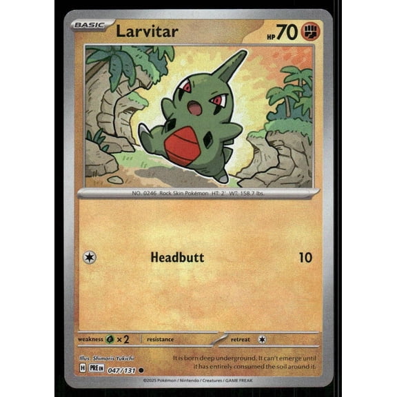 2025 Prismatic Evolutions Larvitar Poke Ball Reverse Holo #47/131