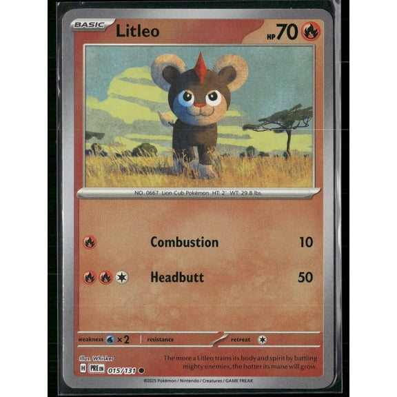 2025 Prismatic Evolutions Litleo Pokeball Poke Ball Pattern #15/131
