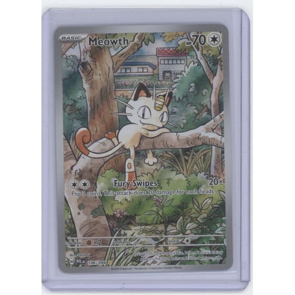 2025 Prismatic Evolutions Meowth Holo Secret Rare #106/94