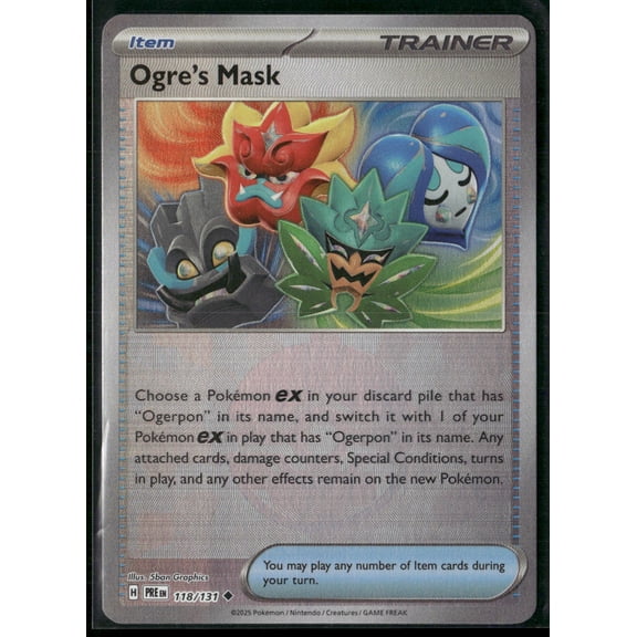 2025 Prismatic Evolutions Ogre's Mask Pokeball Uncommon Poke Ball Pattern #118/131