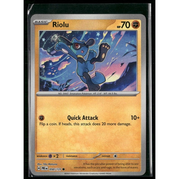 2025 Prismatic Evolutions Riolu Pokeball Poke Ball Pattern #50/131
